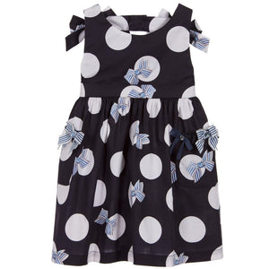 LAPIN HOUSE GIRLS NAVY BLUE & WHITE DRESS 4 YEARS