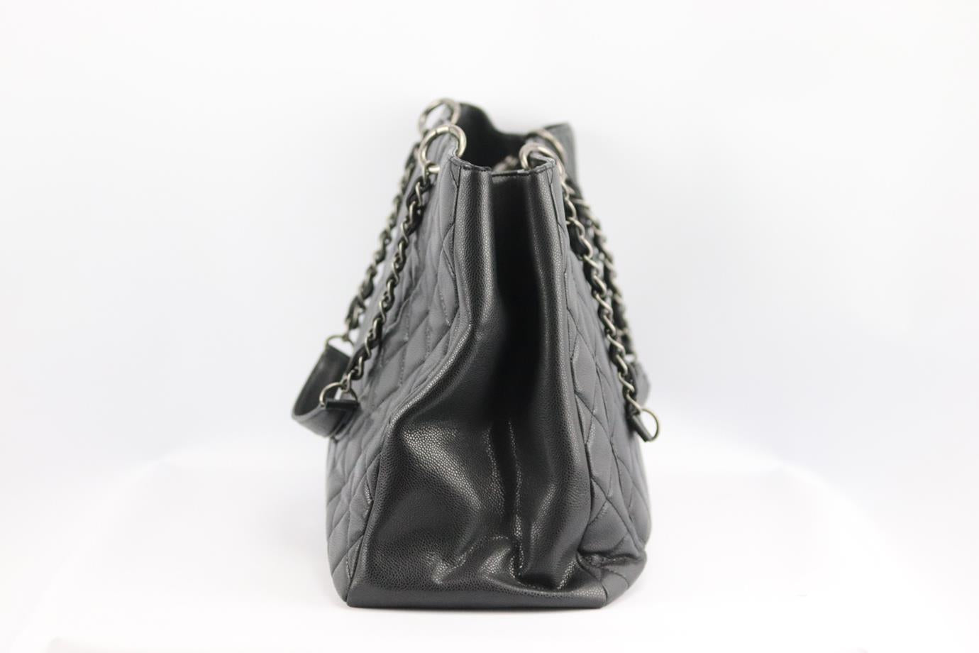 CHANEL 2010 XLARGE GRAND SHOPPER QUILTED CAVIAR LEATHER SHOULDER BAG