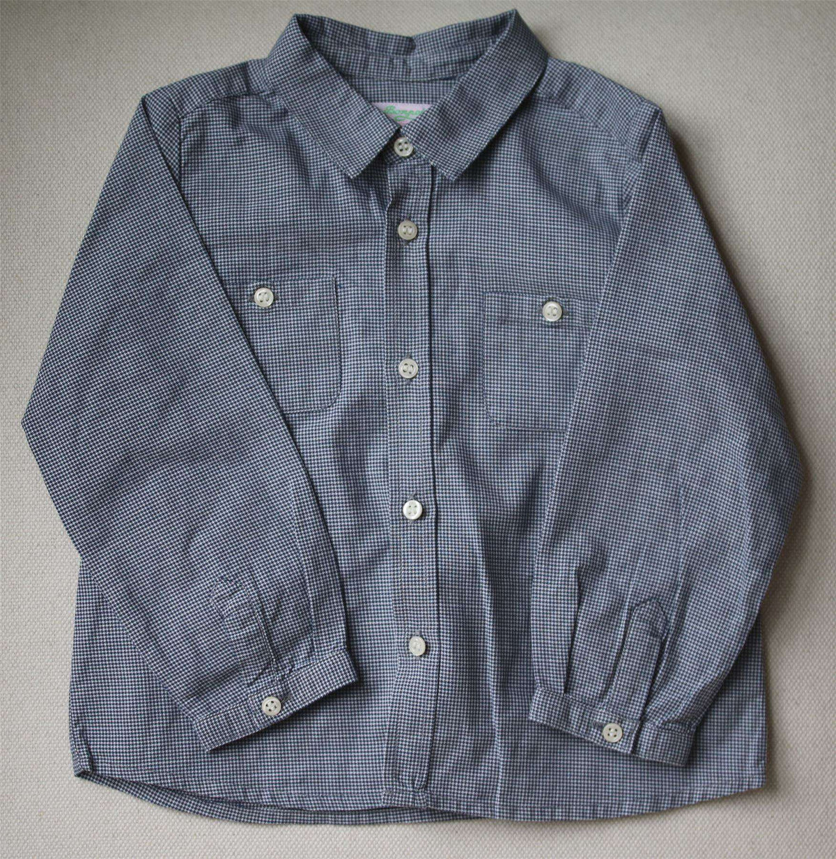 BONPOINT BABY NAVY BLUE CHECK SHIRT 2 YEARS