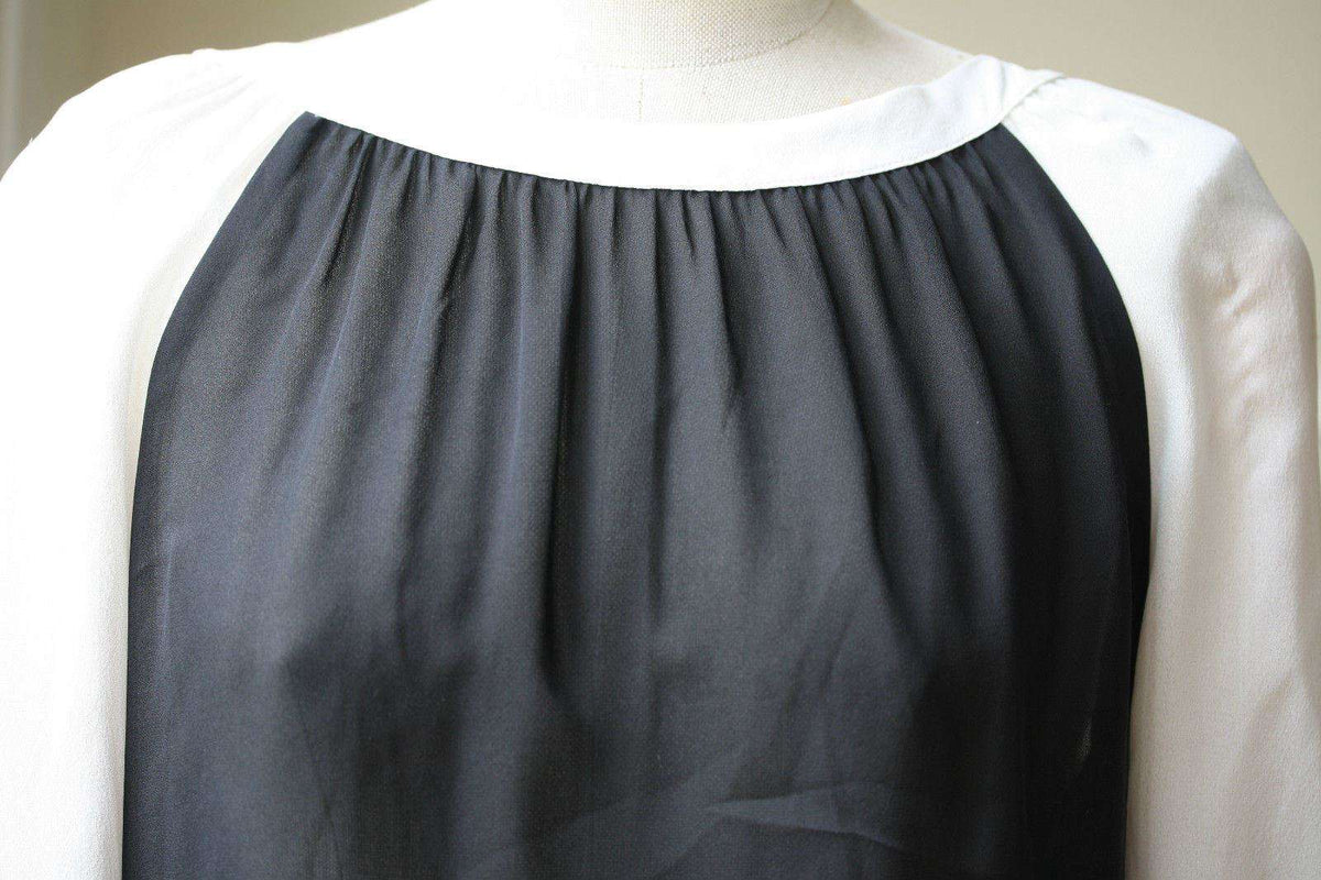 GRAHAM AND SPENCER BLACK SILK BLOUSE TOP SMALL