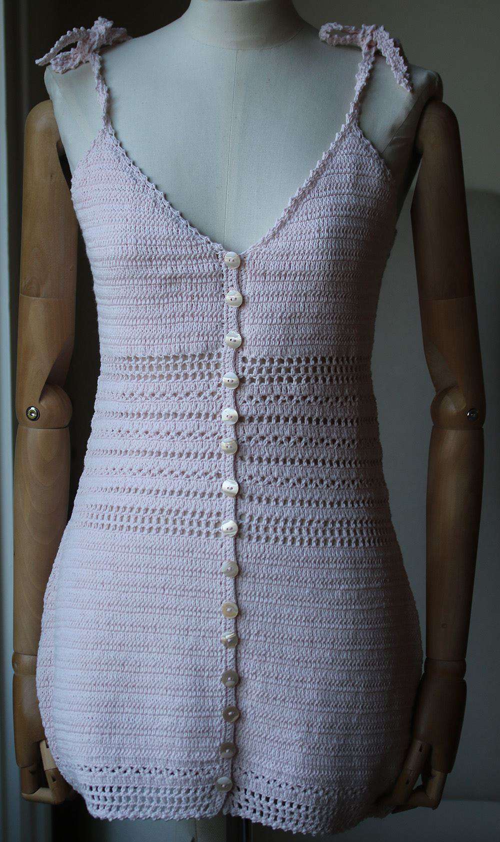 SHE MADE ME SITA CROCHET MINI DRESS SMALL