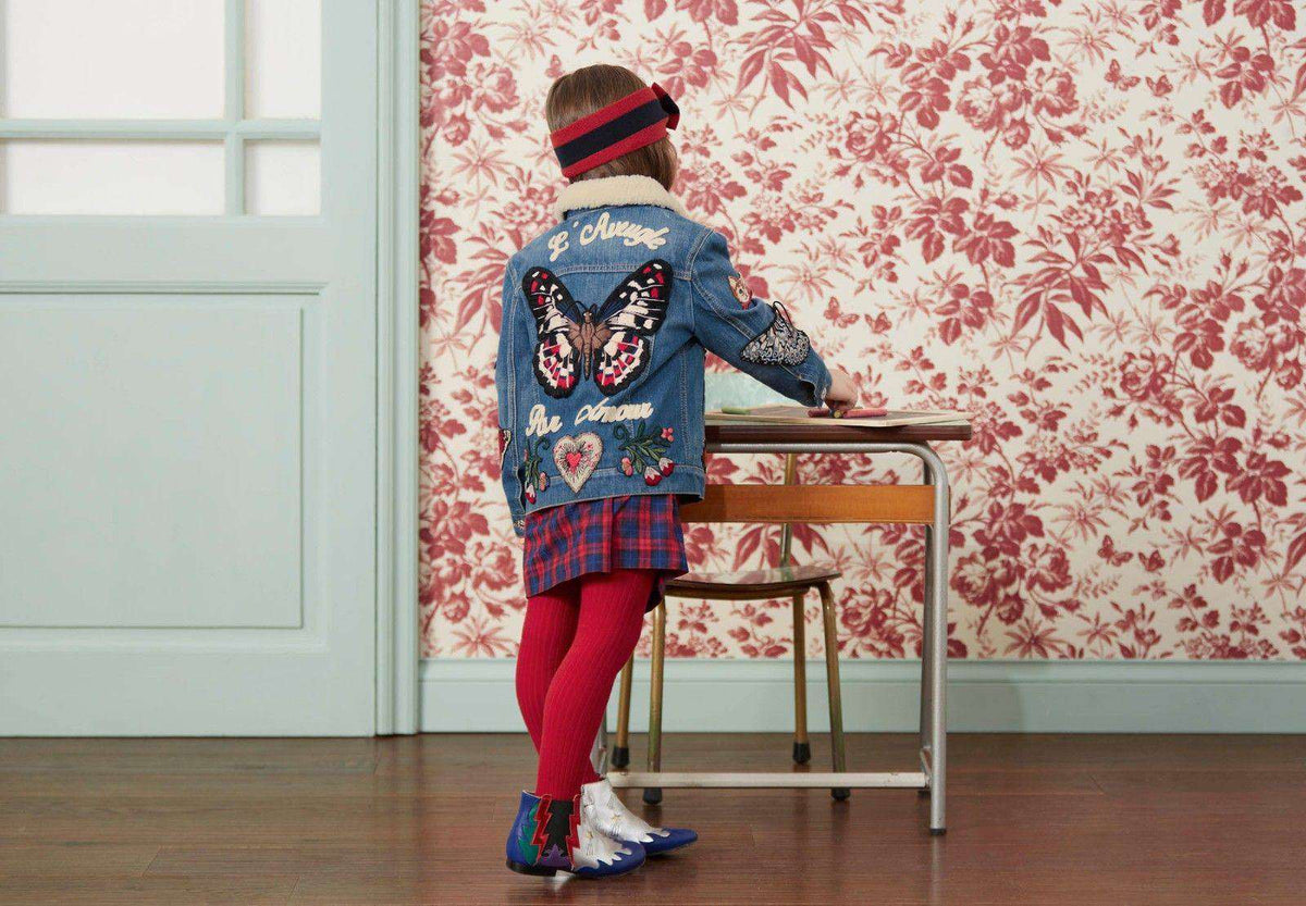 GUCCI BABY PINK GIRLS DENIM JACKET 4 YEARS