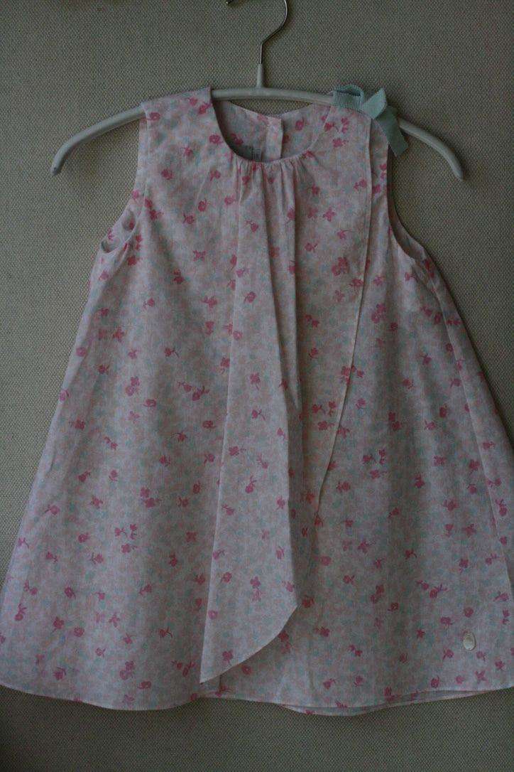 BABY DIOR COTTON FLORAL DRESS BLOOMERS AND HAT SET 18 MONTHS
