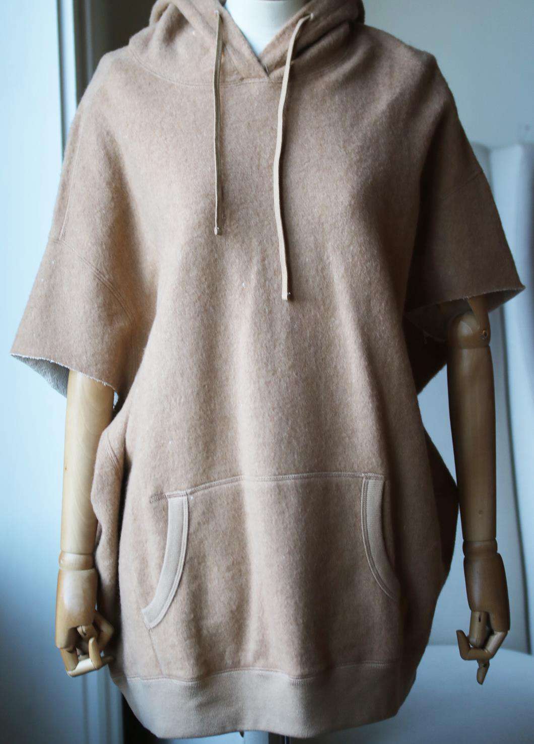 R13 COTTON AND CAMEL HAIR BLEND HOODED TOP MEDIUM