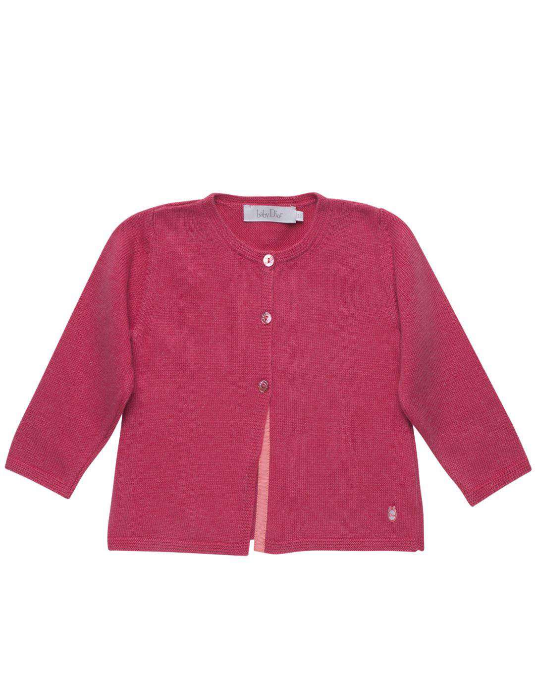 BABY DIOR RASPBERRY PINK KNITTED CARDIGAN 3 MONTHS