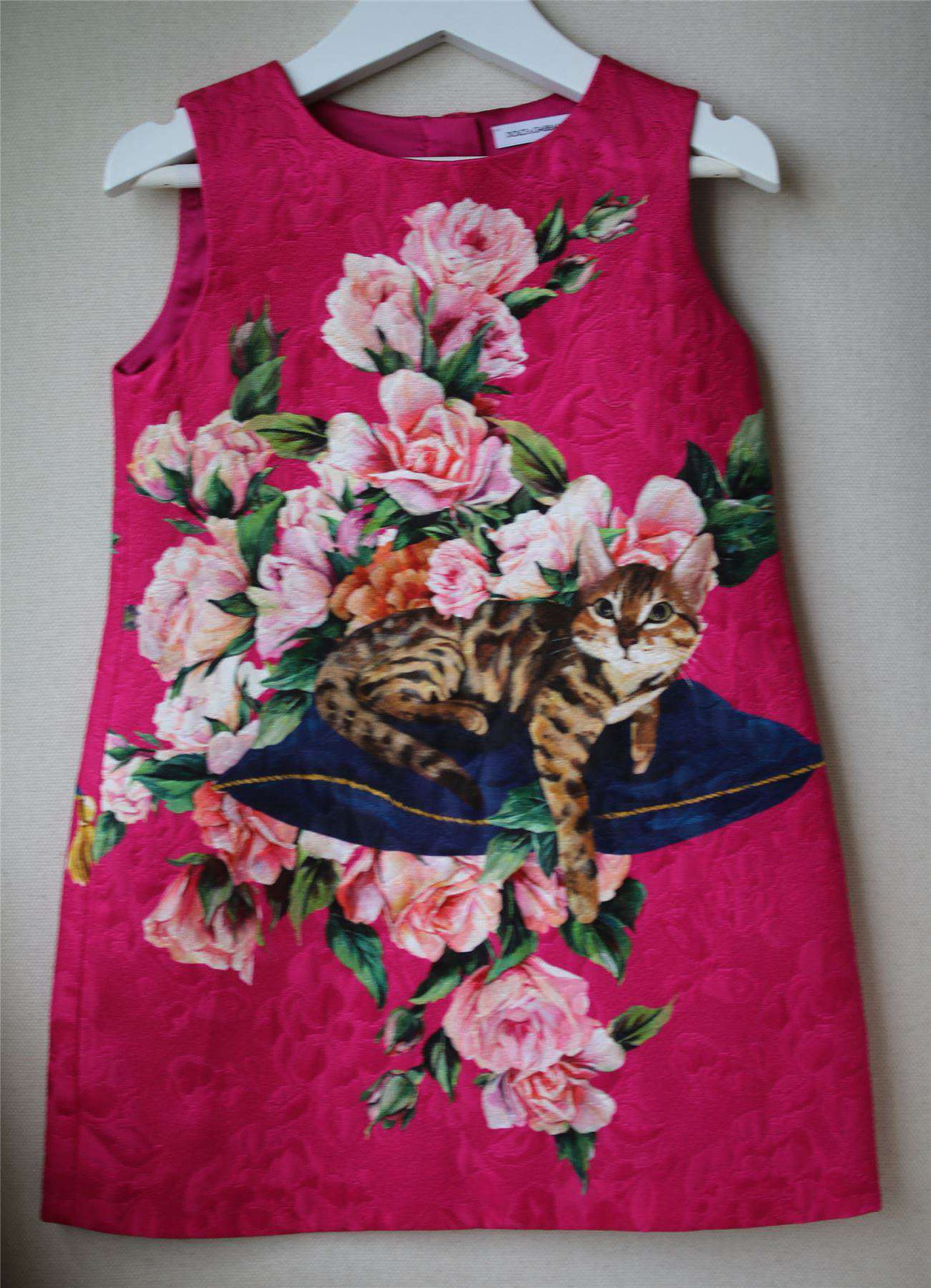 DOLCE & GABBANA GIRLS PINK BROCADE DRESS 4 YEARS