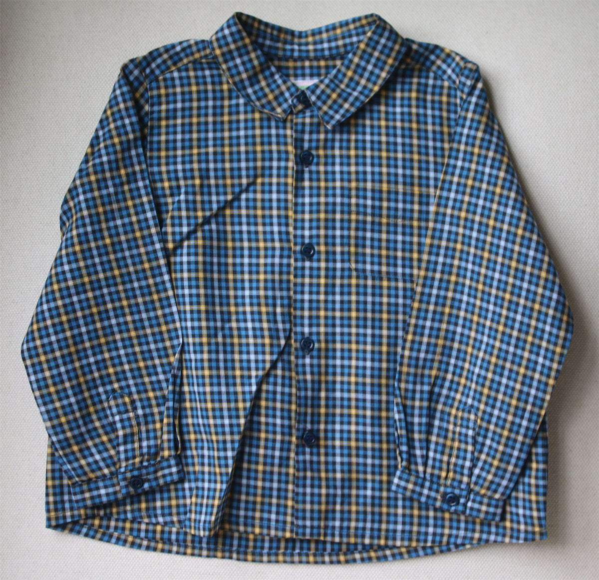 BONPOINT BABY BLUE CHECK SHIRT 2 YEARS