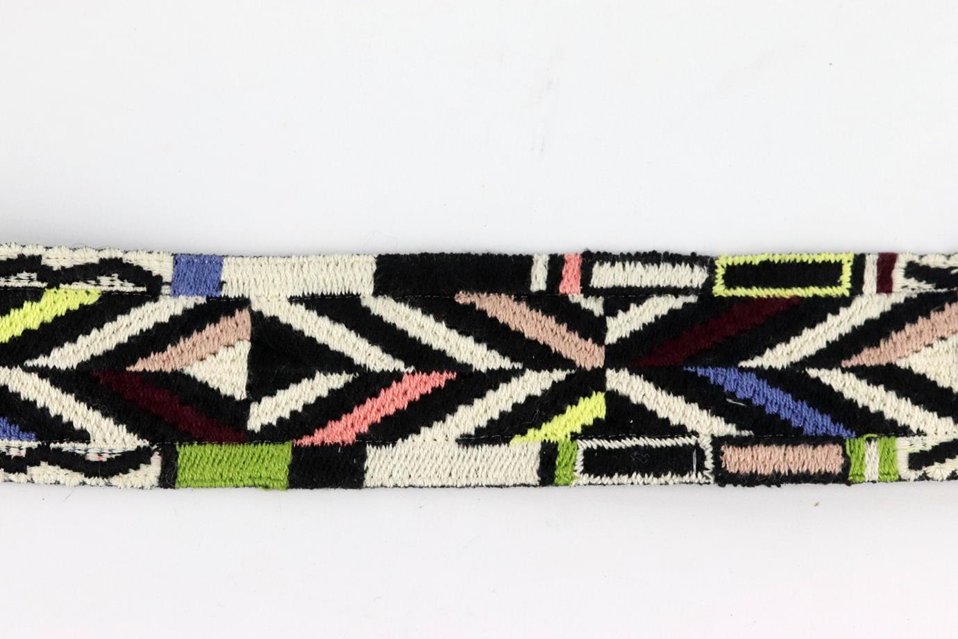 VALENTINO GARAVANI PERSONALISED EMBROIDERED CANVAS AND LEATHER BAG STRAP