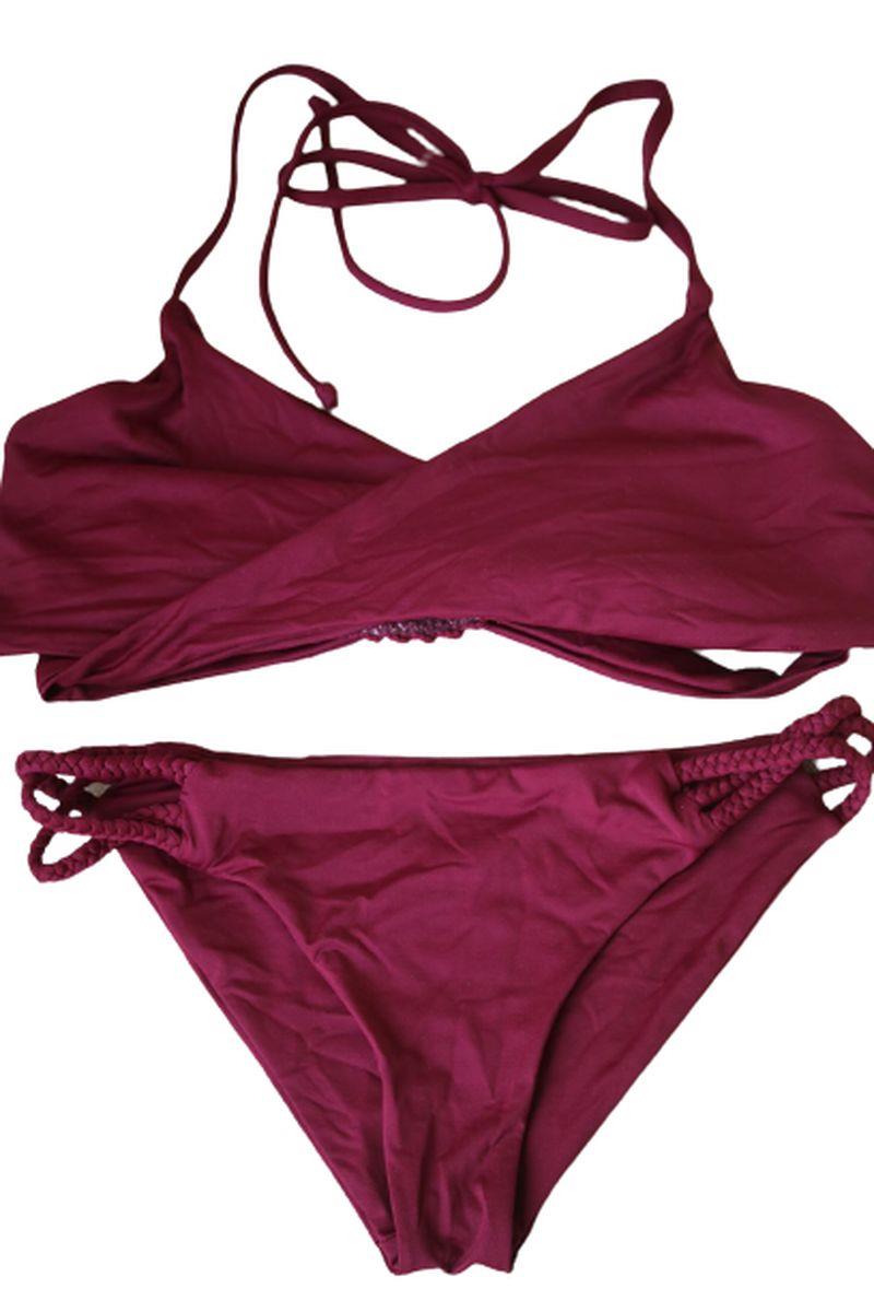 FRANKIES BIKINIS MAROON MALIA BIKINI SMALL/MEDIUM
