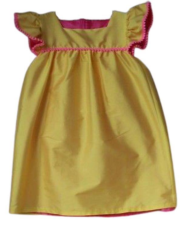 HOLLY HASTIE GIRLS ELS BUTTERCUP YELLOW TAFFETA DRESS 3-4 YEARS