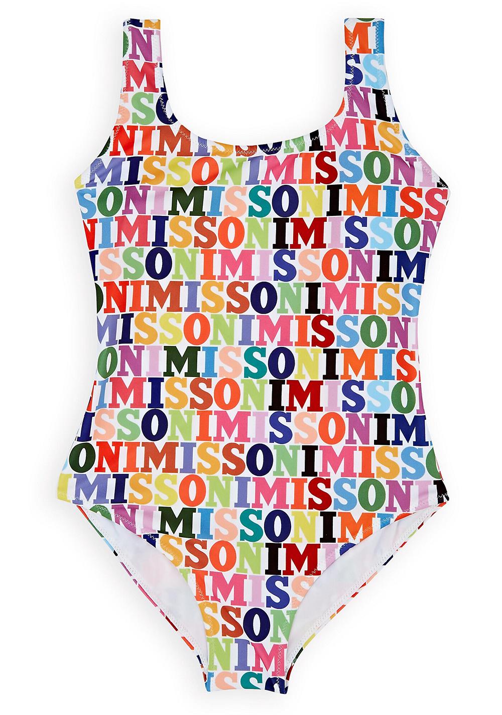MISSONI KIDS GIRLS LOGO PRINT SWIMSUIT 4-5 YEARS