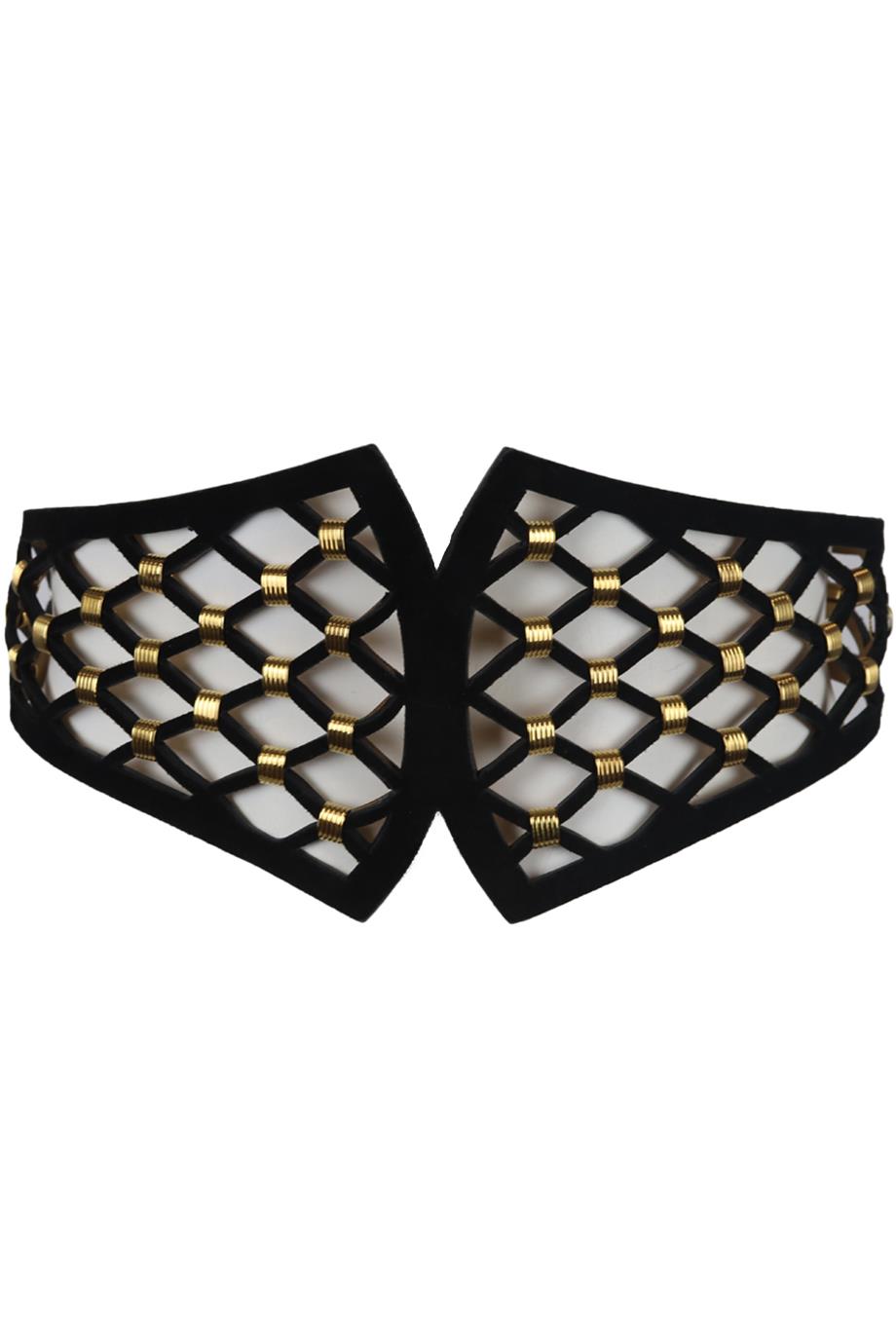 ROBERTO CAVALLI EMBELLISHED SUEDE WAIST BELT 70