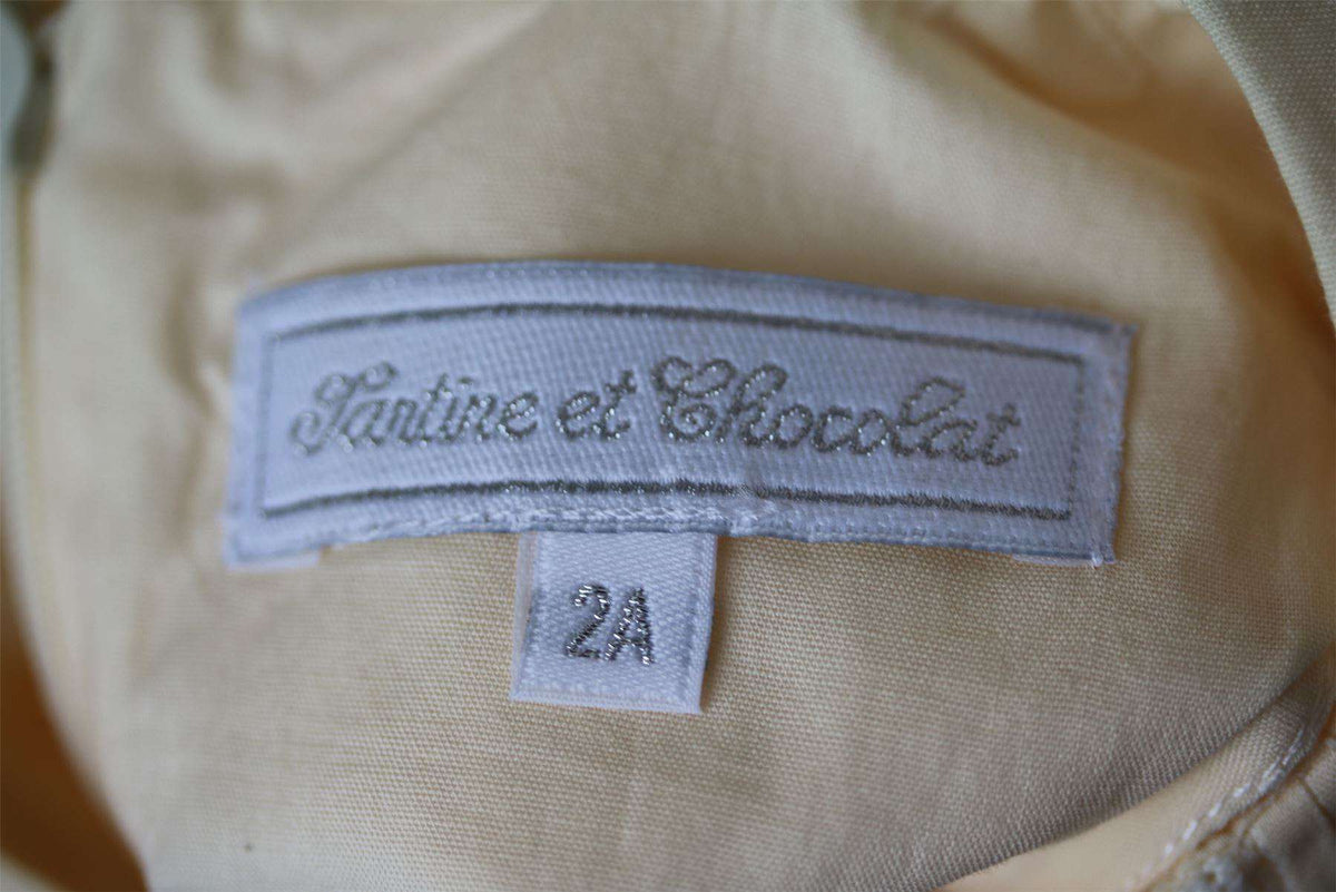 TARTINE ET CHOCOLAT GIRLS PALE YELLOW DRESS 2 YEARS