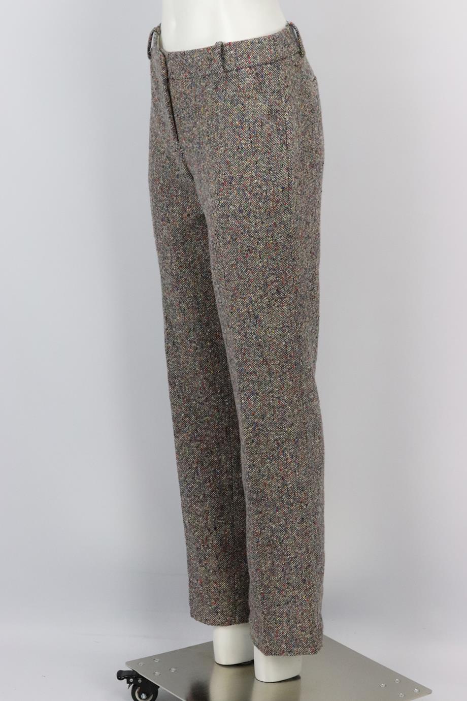 J CREW WOOL BLEND TWEED STRAIGHT LEG PANTS US 8 UK 12