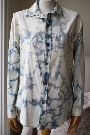 CURRENT ELLIOTT TIE DYE DENIM SHIRT SIZE 0 UK 8
