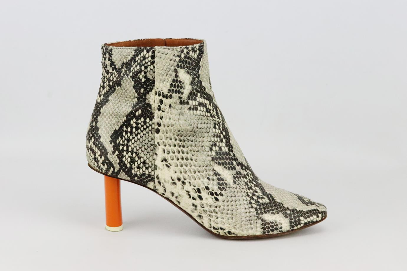 VETEMENTS SNAKESKIN AND LEATHER ANKLE BOOTS EU 39 UK 6 US 9
