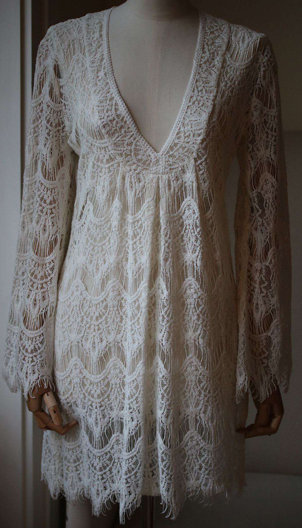 MELISSA ODABASH ELIZABETH CROCHETED DRESS MEDIUM