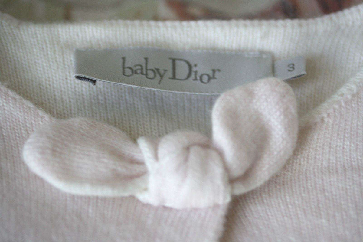 BABY DIOR DUSTY PINK KNIT CASHMERE SILK BLEND BABYGROW 3 MONTHS