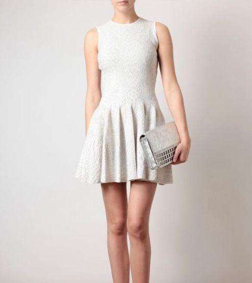 ALEXANDER MCQUEEN JACQUARD CROC EMBOSSED DRESS MEDIUM