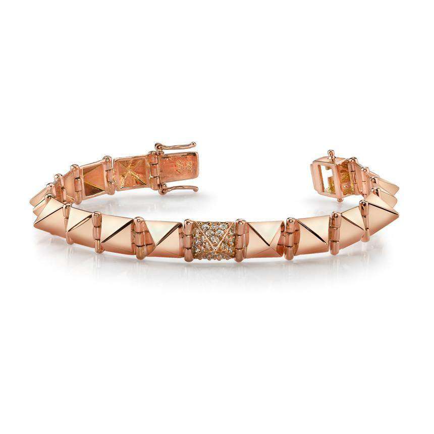 ANITA KO 14KT ROSE GOLD MEDIUM SPIKE BRACELET WITH ONE DIAMOND SPIKE