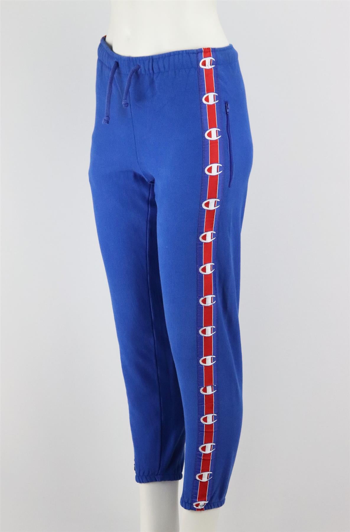 VETEMENTS + CHAMPION COTTON BLEND JERSEY TRACK PANTS SMALL