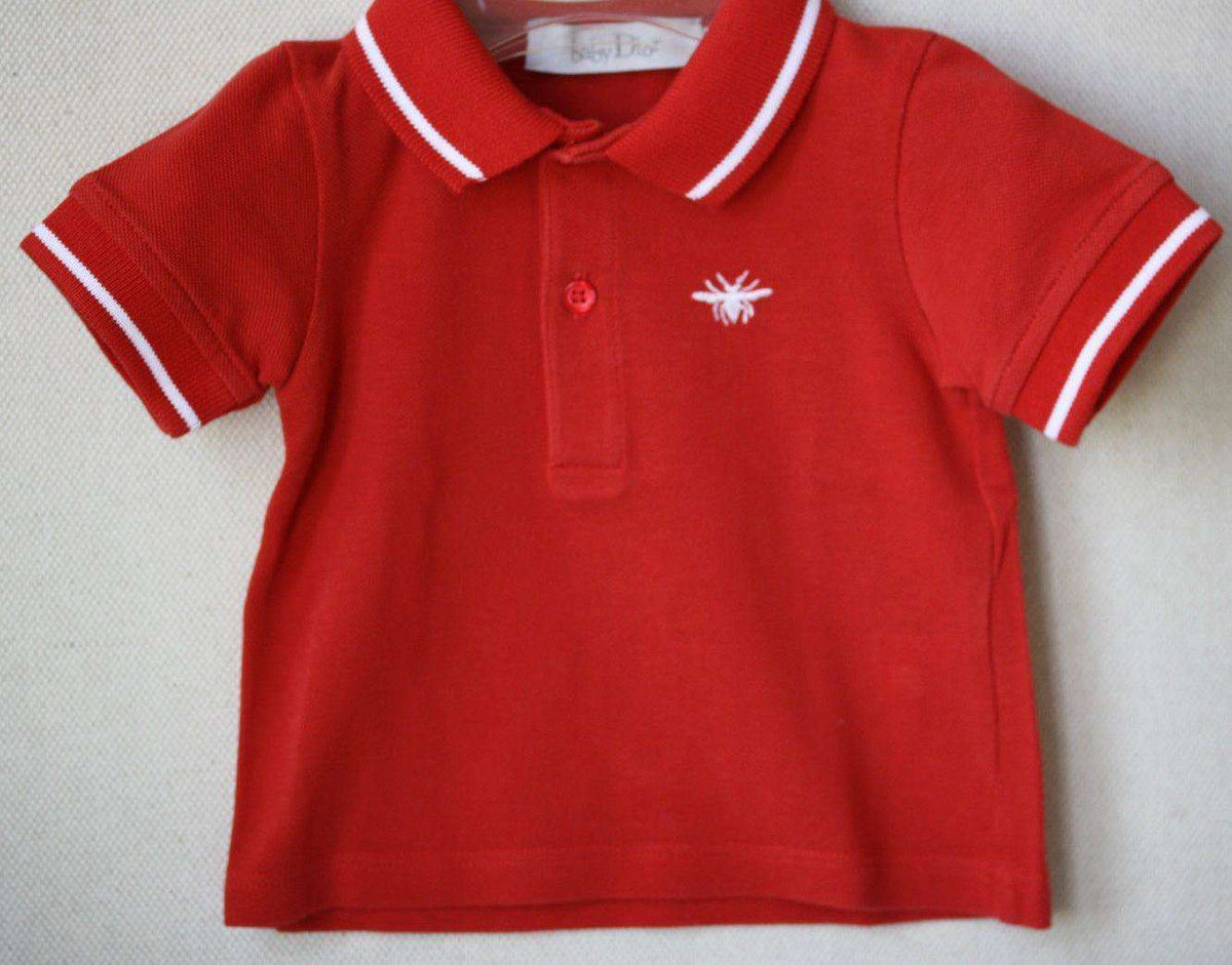 BABY DIOR RED POLO SHIRT 3 MONTHS