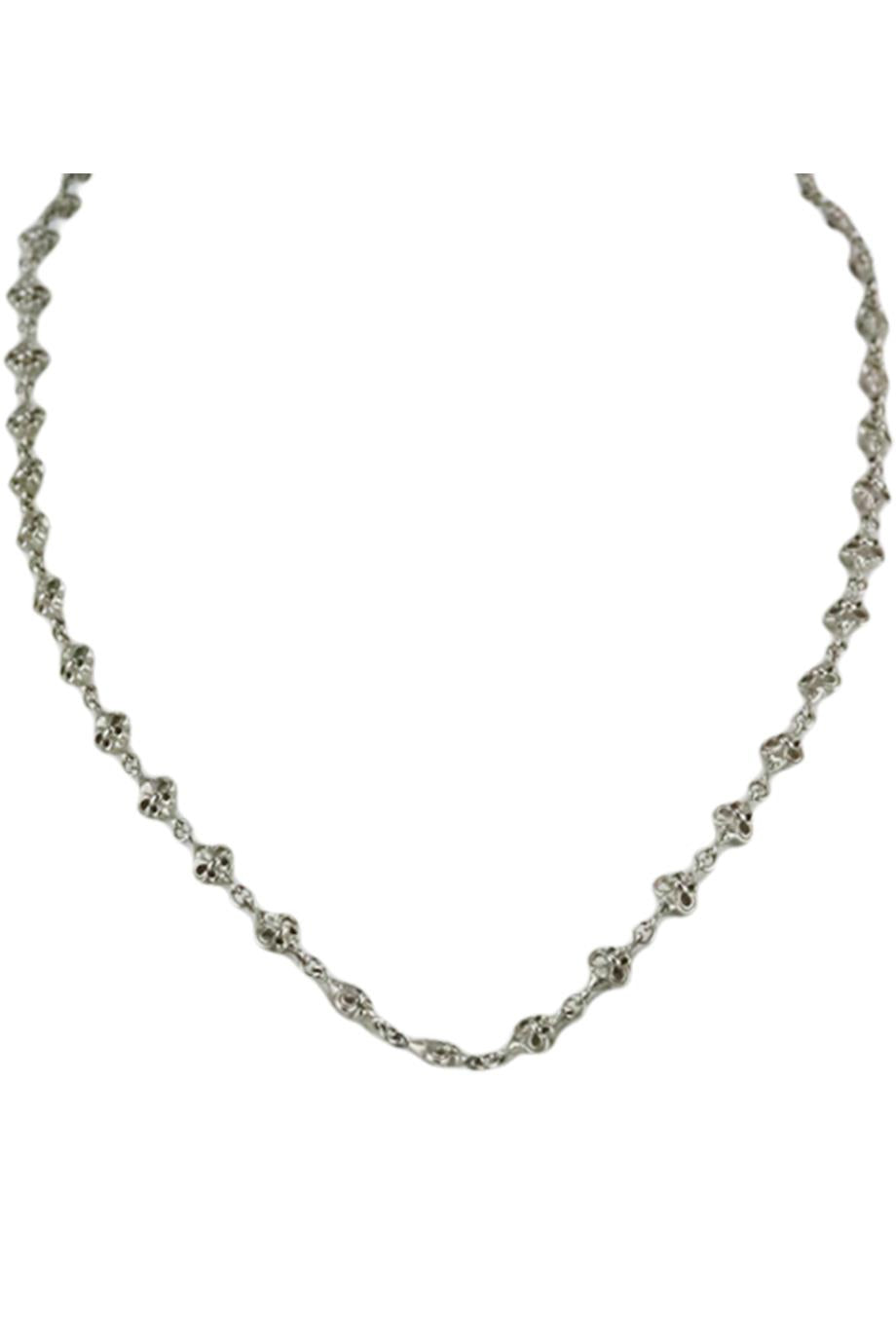LOREE RODKIN FLEUR DE LIS 18K WHITE GOLD NECKLACE