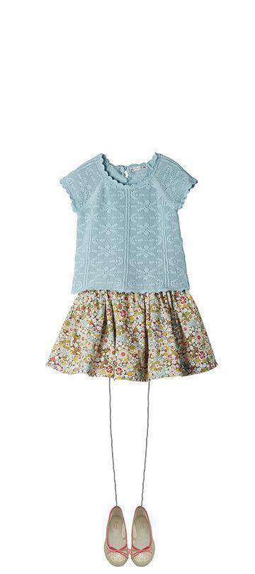 BONPOINT BABY CROCHET AQUA BLUE SWEATER TOP 3 YEARS