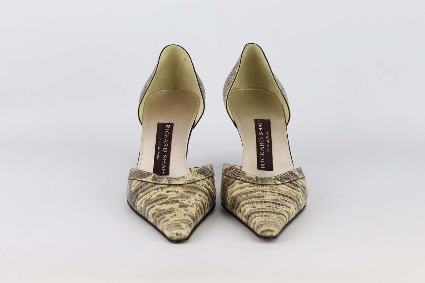 RICKARD SHAH D'ORSAY LIZARD PUMPS EU 38 UK 5 US 8