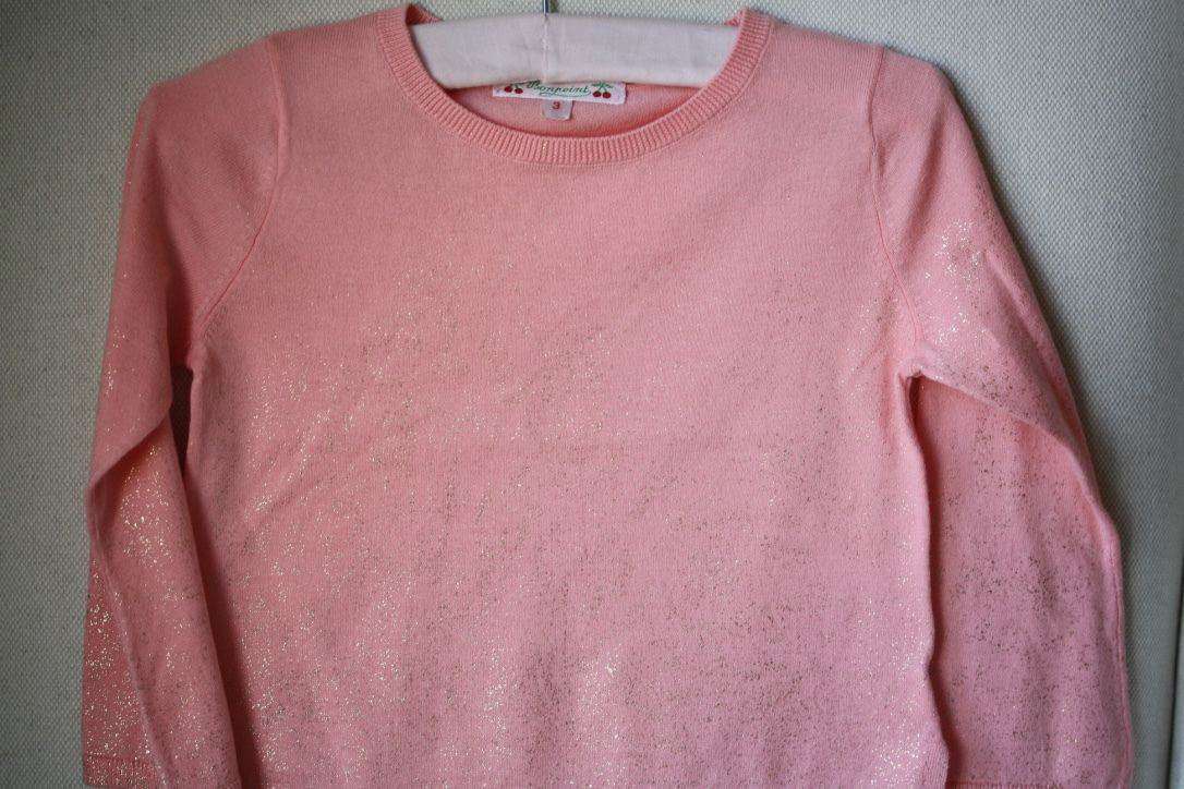 BONPOINT BABY PINK GLITTER SWEATER 3 YEARS