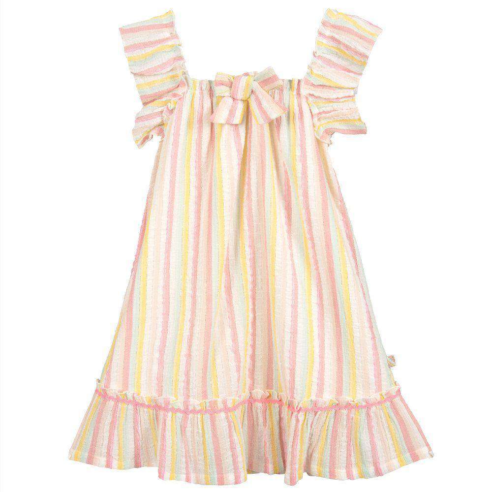 BILLIEBLUSH KIDS GIRLS STRIPED CREPE DRESS 6 YEARS