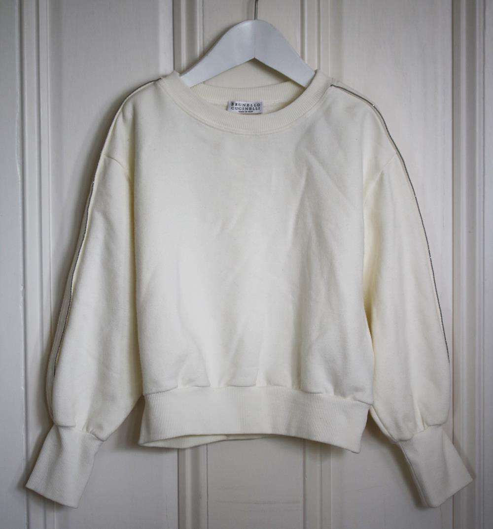 BRUNELLO CUCINELLI KIDS GIRLS EMBELLISHED COTTON SWEATSHIRT 6 YEARS