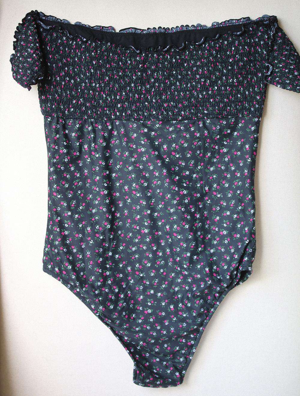 SALINAS ISA AMBRA FLORAL PRINT OFF THE SHOULDER SWIMSUIT LARGE