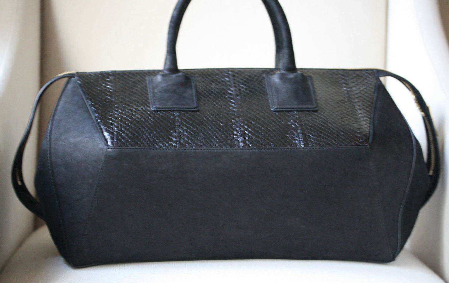 STARK AT HARRODS BLACK PYTHON TOTE BAG