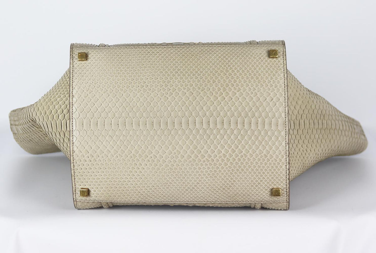 CELINE MEDIUM PYTHON PHANTOM LUGGAGE TOTE BAG