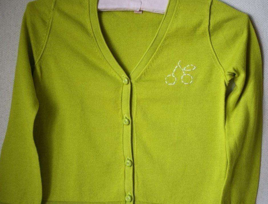 BONPOINT BABY YELLOW CHERRIES COTTON CARDIGAN 3 YEARS