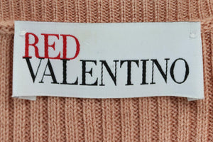 RED VALENTINO RIBBED COTTON MINI DRESS SMALL