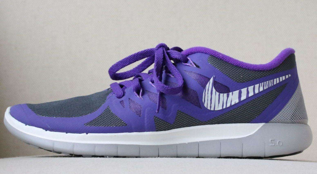 NIKE FREE 5.0 PURPLE ZEBRA TRAINERS EU 38.5 UK 5 US 7.5