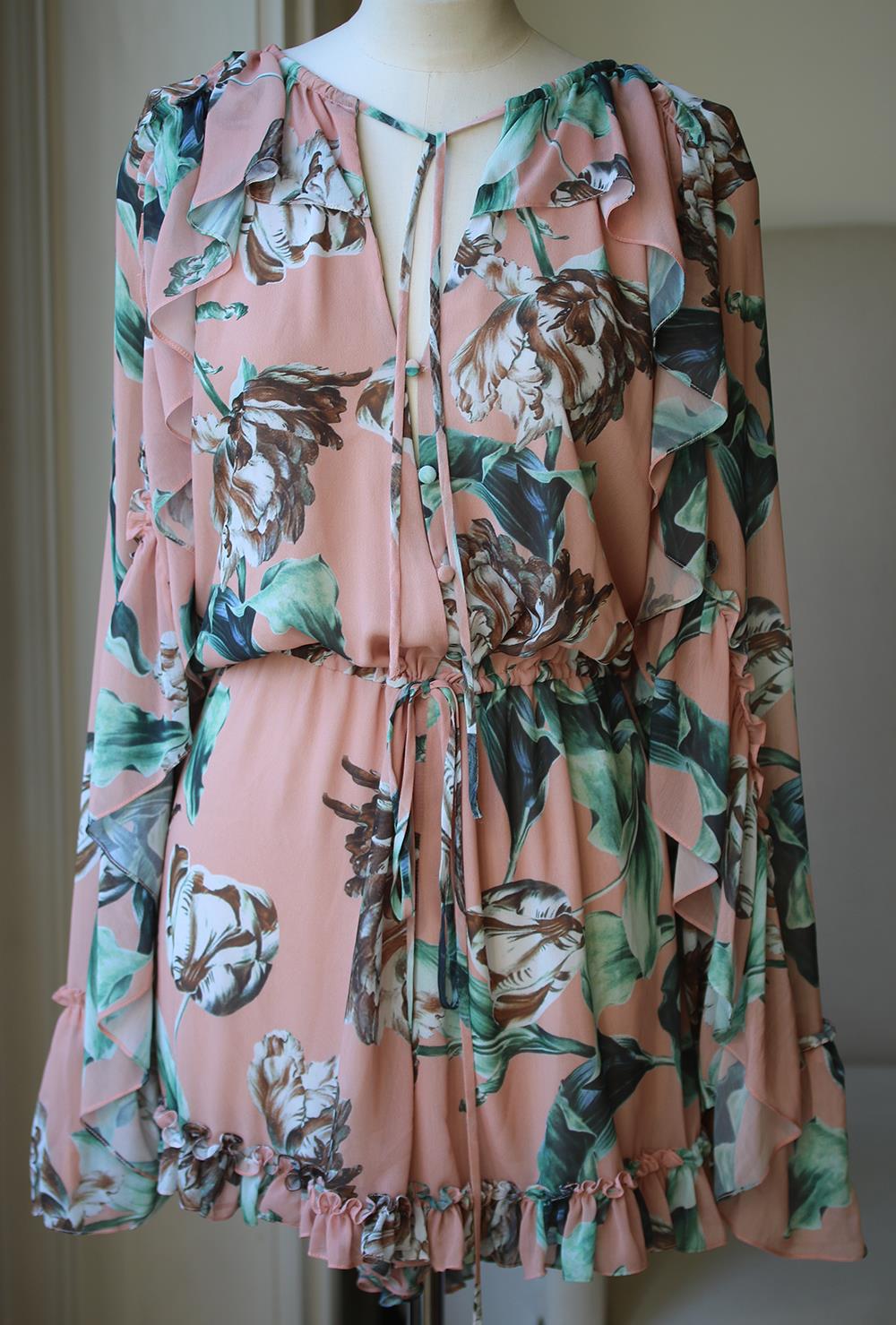 PATBO BOTANICA FLORAL PRINT RUFFLED PLAYSUIT UK 14