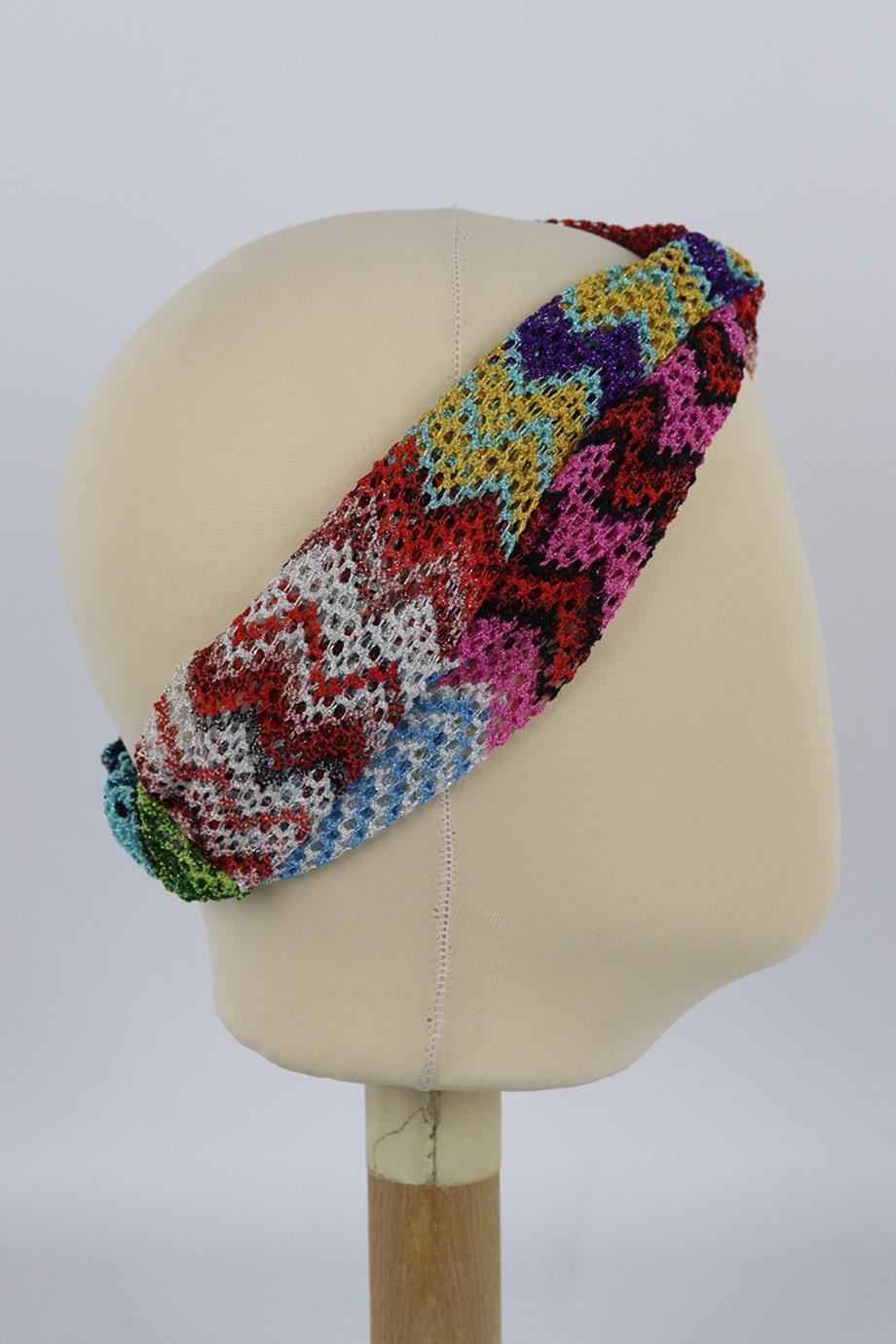 MISSONI MARE METALLIC CROCHET KNIT HEADBAND ONE SIZE