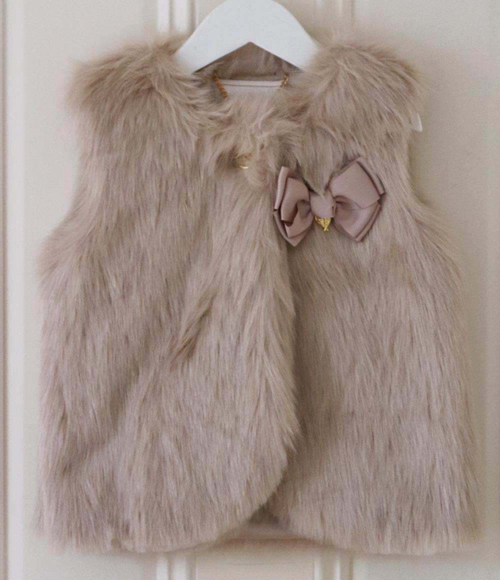 ANGEL'S FACE KIDS GIRLS FAUX FUR GILET 4-5 YEARS