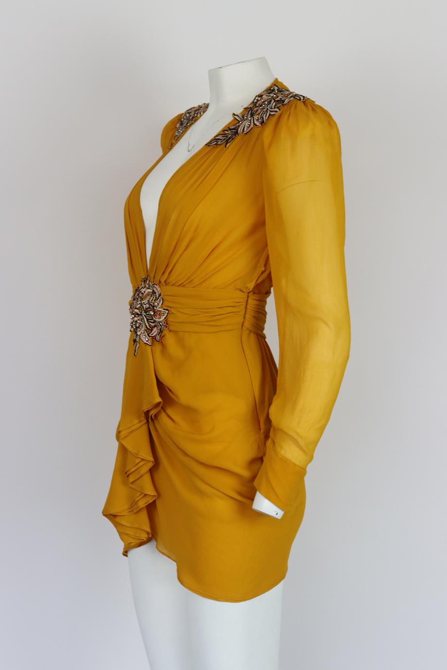 DUNDAS EMBROIDERED CHIFFON MINI DRESS IT 42 UK 10