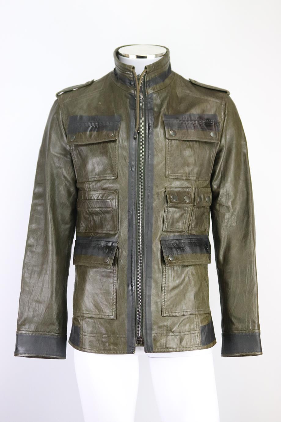 DOLCE AND GABBANA MEN'S LEATHER JACKET IT 48 UK/US CHEST 38