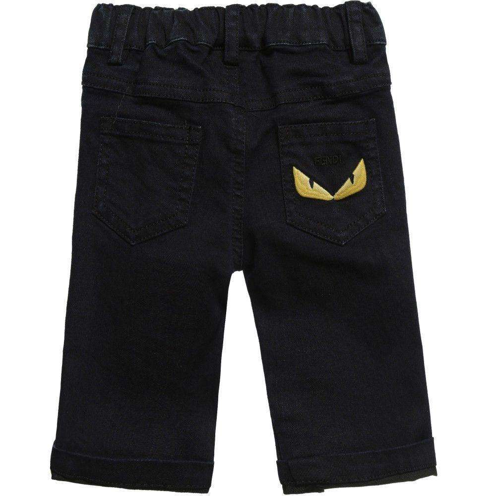 FENDI BABY DARK BLUE MONSTER JEANS 6 MONTHS