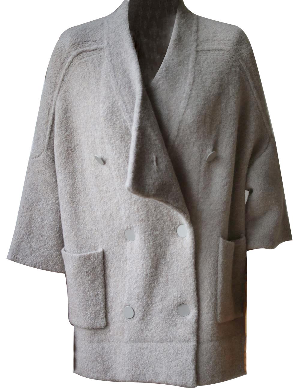 SOYER DOUBLE-BREASTED WOOL-BLEND COAT SMALL