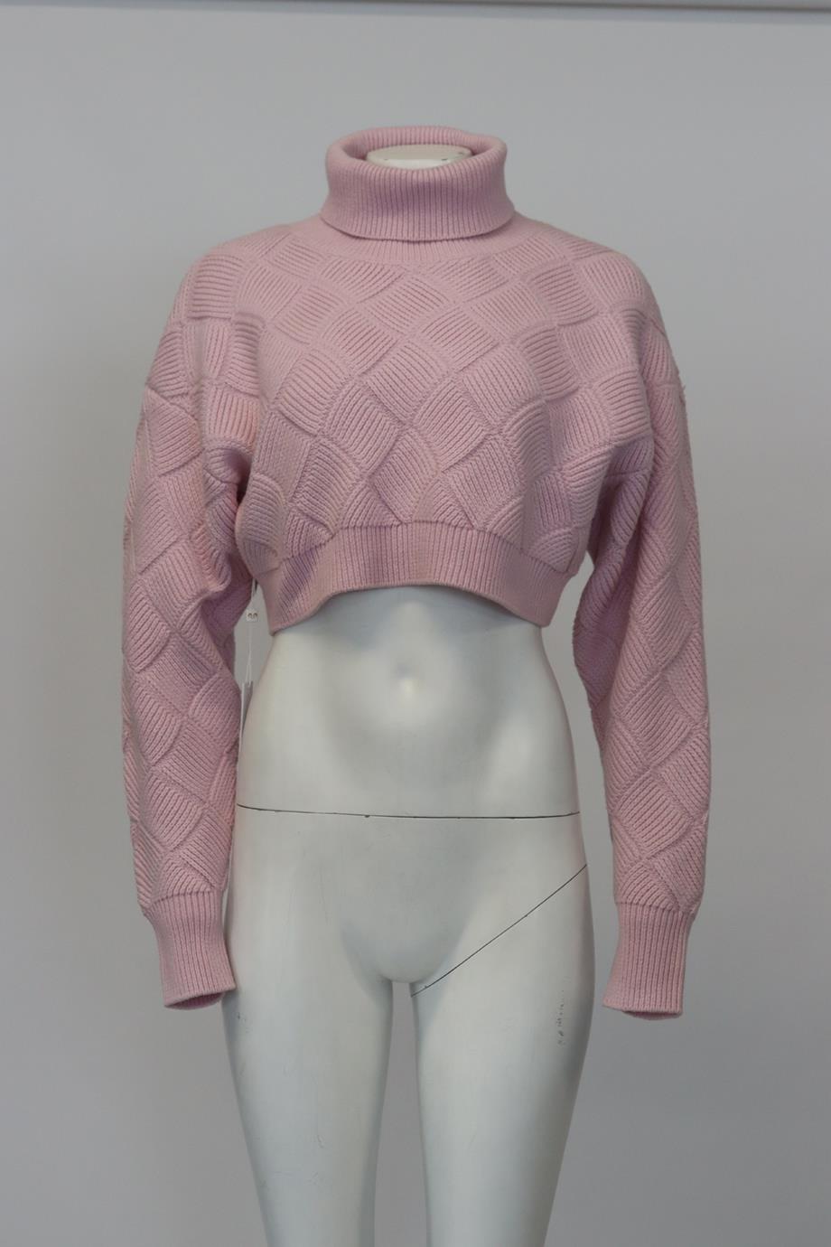 RONNY KOBO CROPPED WOOL BLEND TURTLENECK SWEATER SMALL