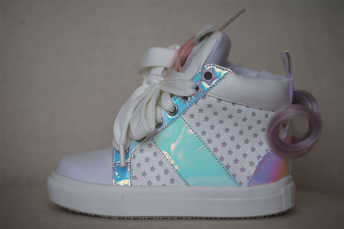 MINI MISS KG GIRLS MAGICAL UNICORN HIGH TOP TRAINERS EU 24 UK 7
