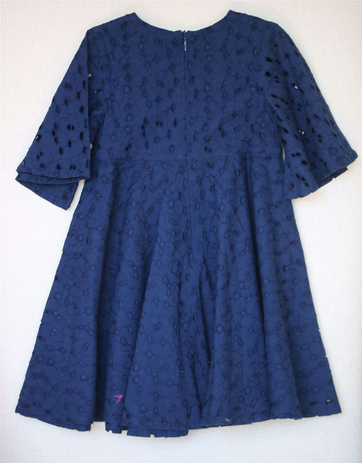 TARTINE ET CHOCOLAT GIRLS NAVY BLUE BRODERIE ANGLAISE DRESS 4 YEARS