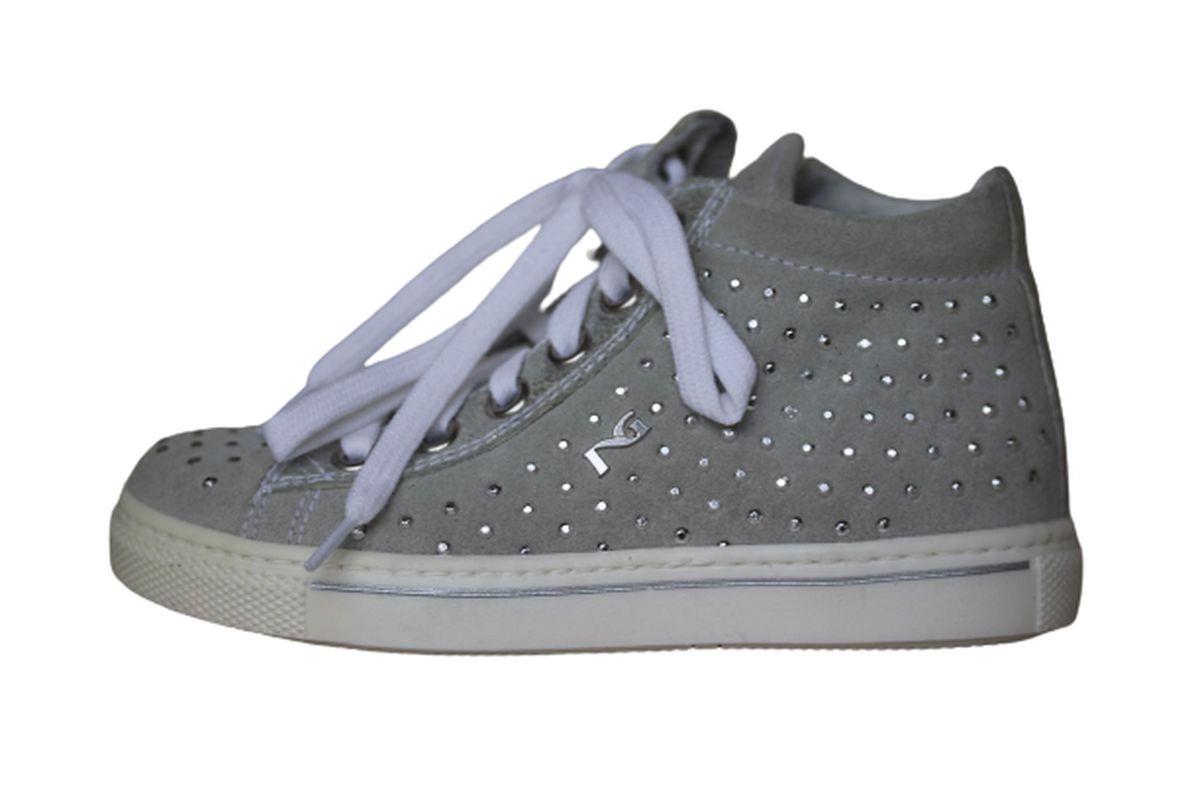 NERO GIARDINI JUNIOR GIRLS GREY DIAMANTÉ TRAINERS EU 25 UK 8