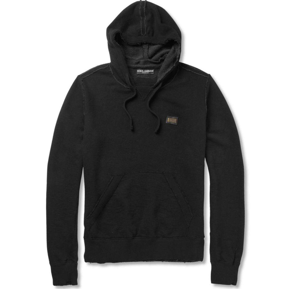 DOLCE AND GABBANA LOOPBACK COTTON-BLEND JERSEY HOODIE SMALL